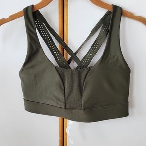 NWOT Lululemon Vitalize Bikini Top Olive 4 XS Lasercut